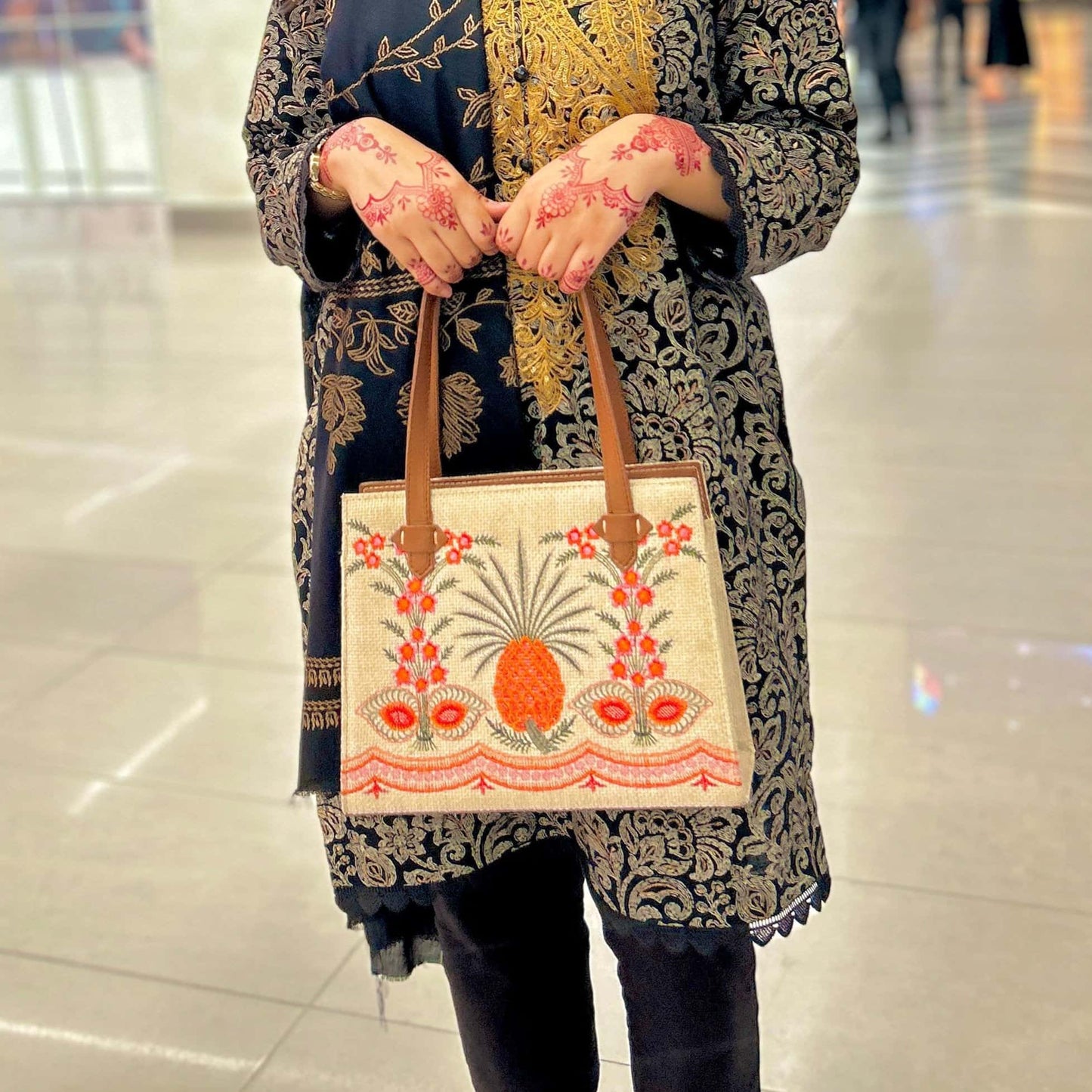 Crafted Canvas Pineapple Bag - Quill
