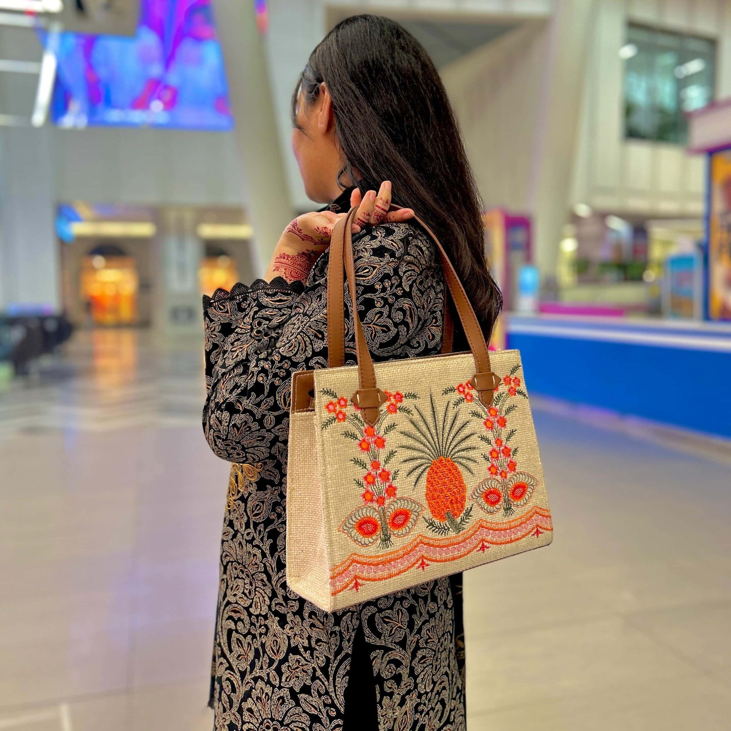 Crafted Canvas Pineapple Bag - Quill