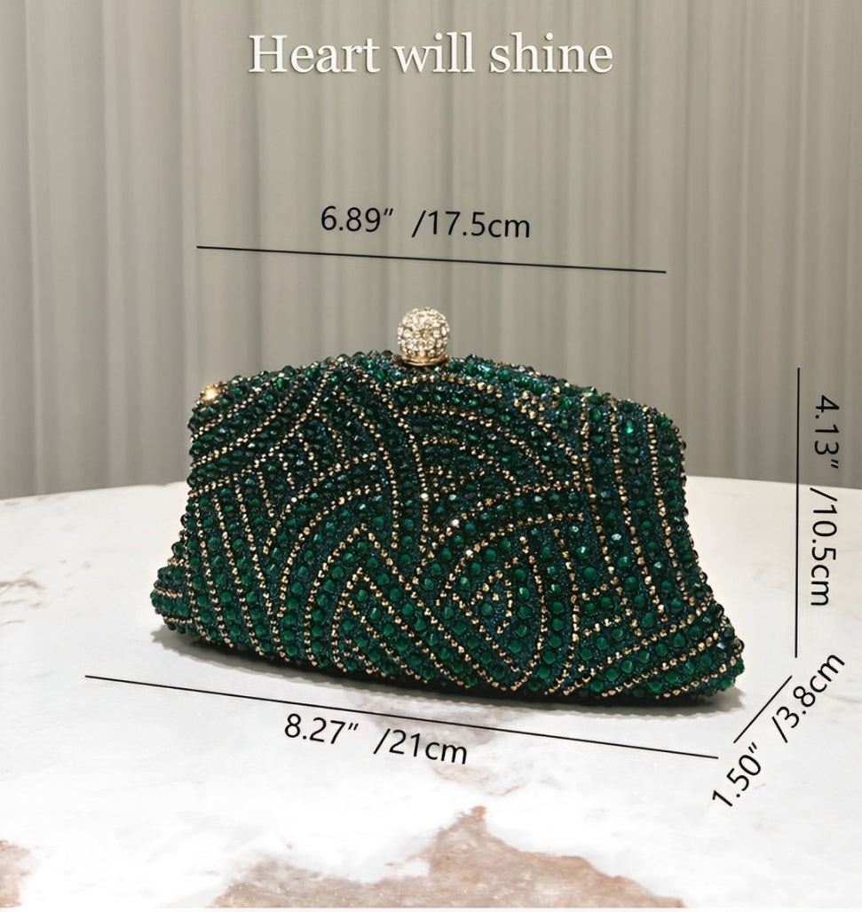 Rhinestone Clutch - Quill