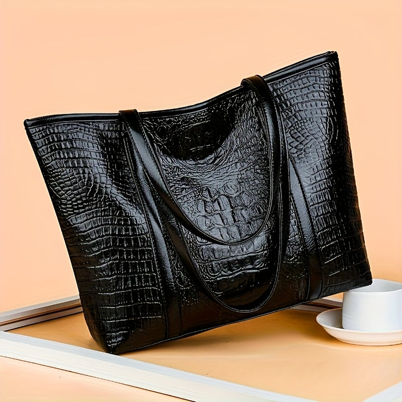 Faux Leather Tote Bag
