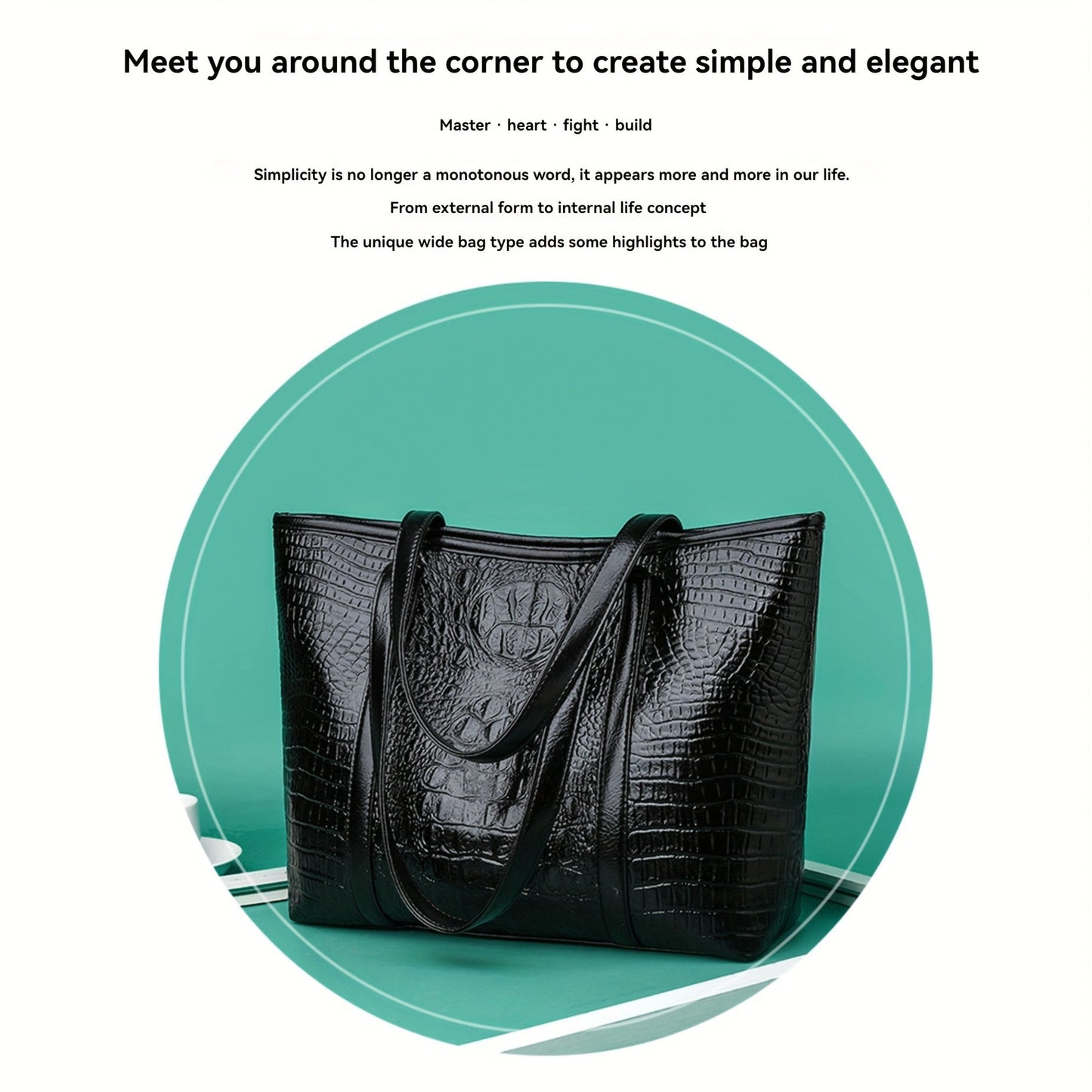 Faux Leather Tote Bag