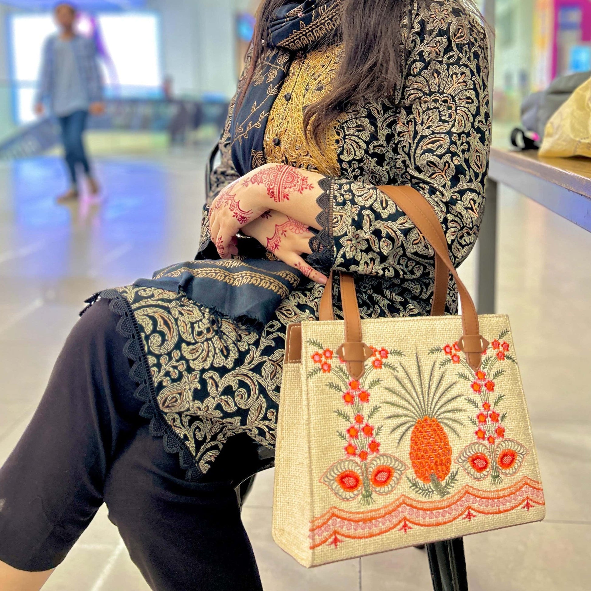Crafted Canvas Pineapple Bag - Quill