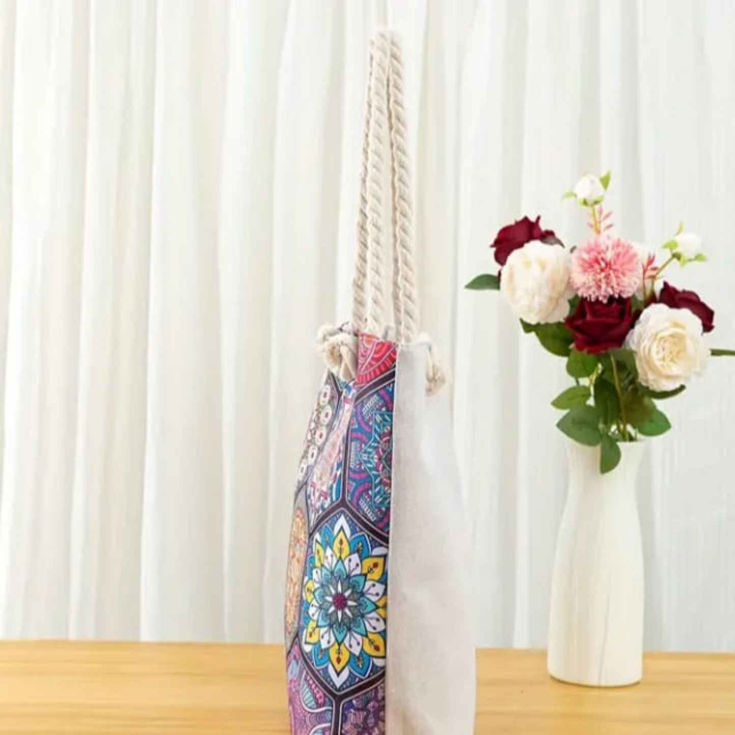 Geometric Pattern Fashion Canvas Bag - Quill
